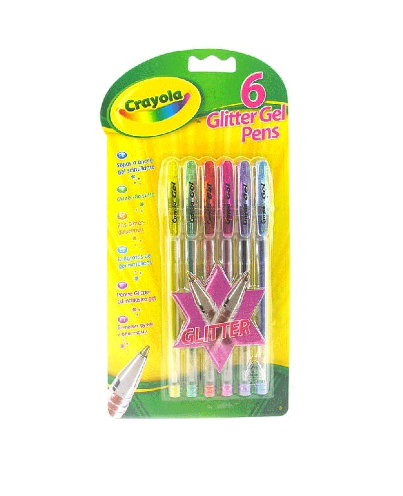 Crayola 6 Glitter Gel Pens - KidsMug