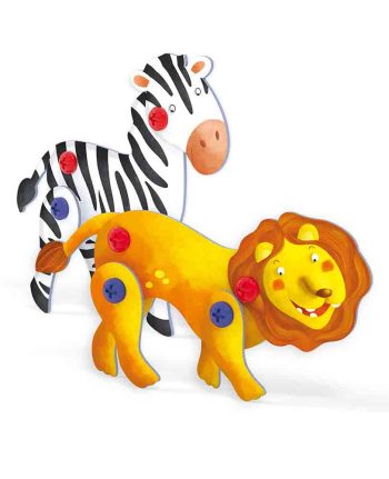 Quercetti Tecno Puzzle 3D Leone E Zebra - Image 2