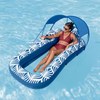 Bestway Comfort Plush Inflatable Lounger Mattress with Sun Shade 190 x 104 x 38 cm - Image 3