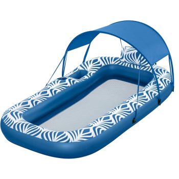 Bestway Comfort Plush Inflatable Lounger Mattress with Sun Shade 190 x 104 x 38 cm